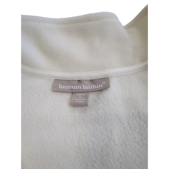 Woman Within Pullover. Long Sleeve Cream,Plus Size Top 3X 30/32 Fleece,Cardinal - Picture 6 of 10